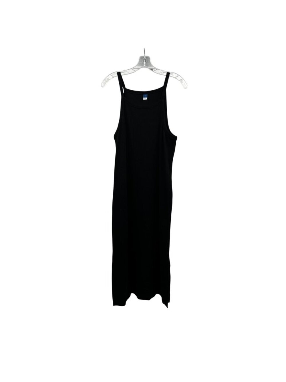 Old Navy Ribbed Midi Tank Dress Black Womens Size XL Side Slits